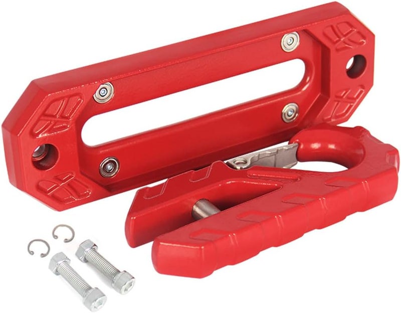 Keazet Towing Winch Fairlead,Hawse Fairlead 20000 LBs Winch 10" (254mm) Mount + Towing Hook,40CR Steel (Red) - Image 1